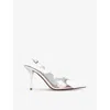 Alaïa Womens Coeur 90 Heart-shape Patent Leather Heeled Slingbacks Whit In 010