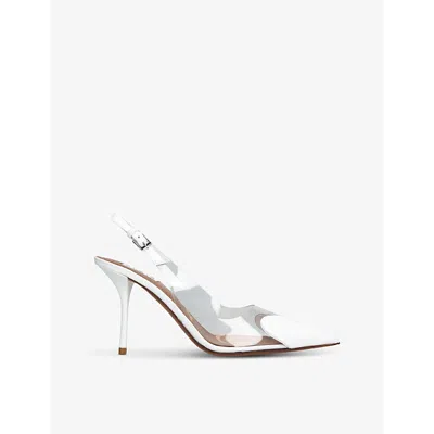 Alaïa Womens Coeur 90 Heart-shape Patent Leather Heeled Slingbacks Whit In 010