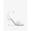 Alaïa Fishnet Patent Ankle-strap Pumps In White