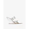Alaïa Patent Coeur Mules 90 In White