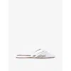 Alaïa Womens Azzedine Alaia Net Patent-leather Flat Mules In White