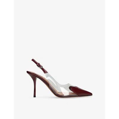 Alaïa Womens Wine Coeur 90 Heart-shaped Patent-leather Heeled Slingbacks