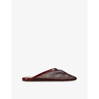 Alaïa Womens Wine Net Leather Mules Eur 37 / 4 Uk