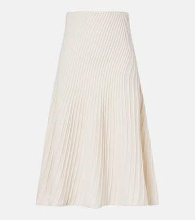 Alaïa Wool And Cashmere Midi Skirt In Neutral