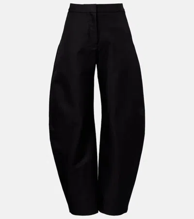 Alaïa Wool And Silk Barrel-leg Pants In Black
