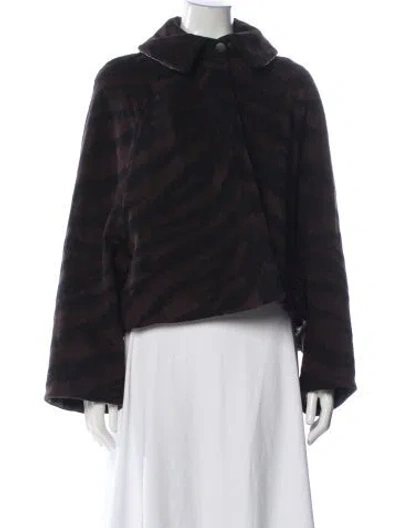 Pre-owned Alaïa Wool Animal Print Jacket In Brown
