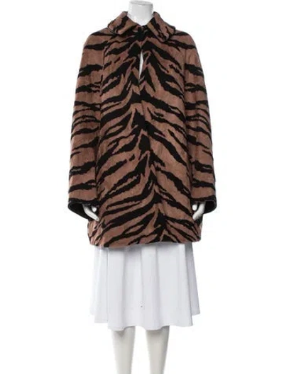 Pre-owned Alaïa Wool Animal Print Jacket In Brown