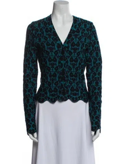 Pre-owned Alaïa Wool Animal Print Sweater In Blue