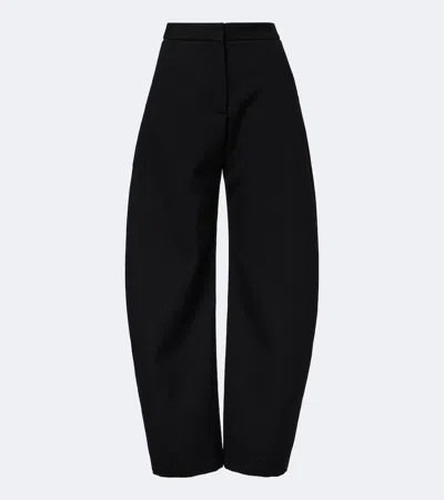 Alaïa Wool Barrel-leg Pants In Black