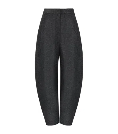 Alaïa Wool Barrel-leg Trousers In Gray