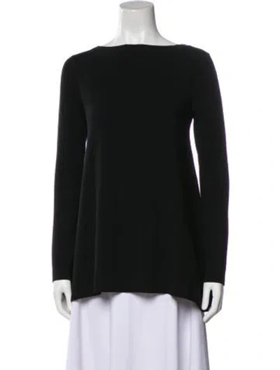 Pre-owned Alaïa Wool Bateau Neckline Sweater In Black