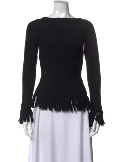 Pre-owned Alaïa Wool Bateau Neckline Sweater In Black