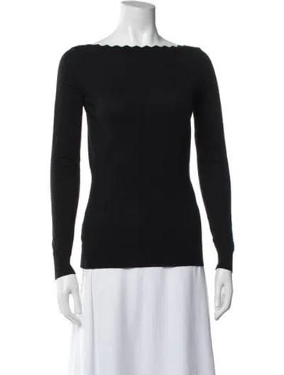 Pre-owned Alaïa Wool Bateau Neckline Top In Black
