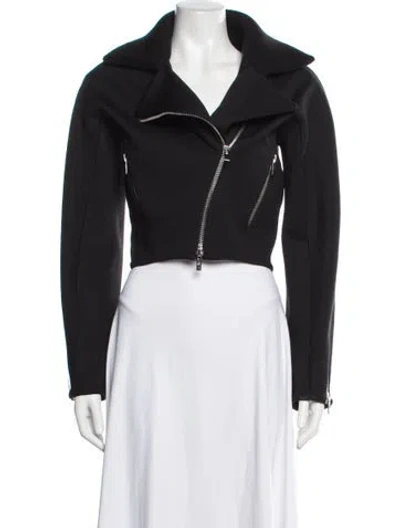 Pre-owned Alaïa Wool Biker Jacket In Black