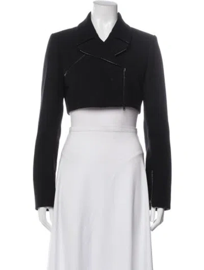Pre-owned Alaïa Wool Biker Jacket In Brown