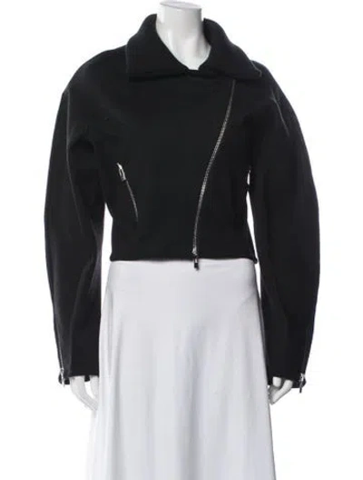 Pre-owned Alaïa Wool Biker Jacket W/ Tags In Black