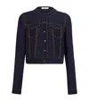 Alaïa Wool-blend Cropped Jacket In Navy