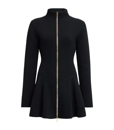 ALAÏA WOOL-BLEND FLARED CARDIGAN