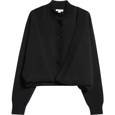 Alaïa Black Folded Cardigan In Noir Alaia