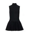 Alaïa Womens Godet Pleated Knitted Top Noir Alaia In Black