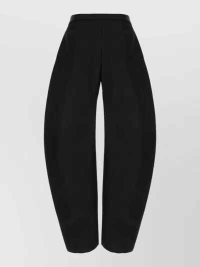 Alaïa Wool Blend High Waist Wide Leg Pants In Black