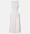 Alaïa Ruched Wool Maxi Dress In White