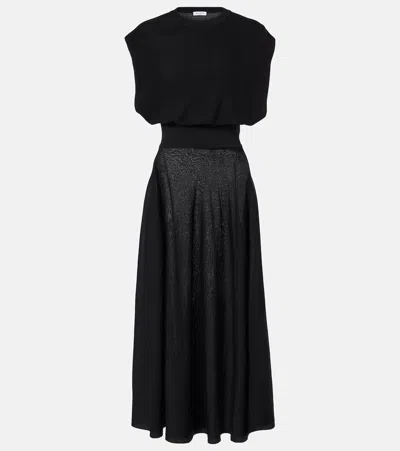 Alaïa Wool-blend Midi Dress In Black