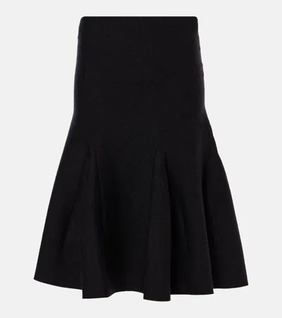 ALAÏA ALAÏA WOOL-BLEND MIDI SKIRT