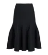 Alaïa Pleated Knitted Cashmere And Wool-blend Midi Skirt In Black