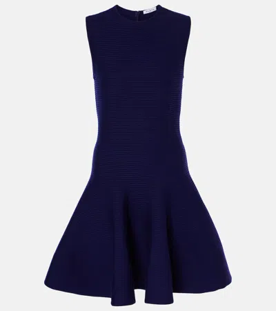 Alaïa Wool-blend Minidress In Blau