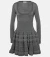 Alaïa Wool-blend Minidress In Grey