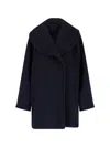 Alaïa Double-breasted Wool Coat In Blue