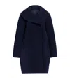 Alaïa Wool Caban Coat In Blue