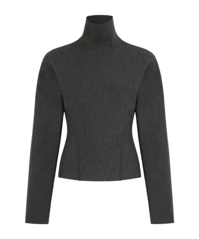 Alaïa Wool Cinched Jumper In Gray