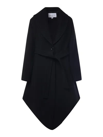 Alaïa Wool Coat In Black