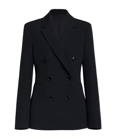 Alaïa Wool Crepe Cinched Blazer In Black