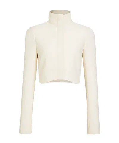 Alaïa Wool Crepe Tailored Jacket In White