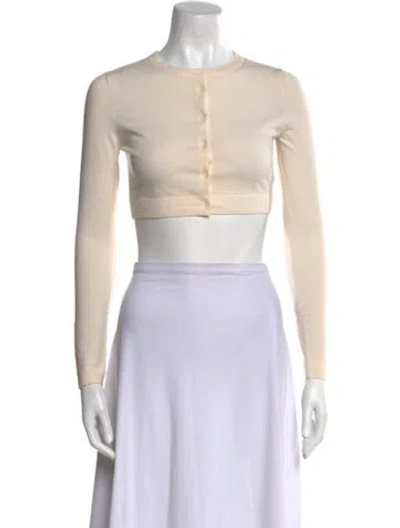 Pre-owned Alaïa Wool Crew Neck Crop Top In Neutral