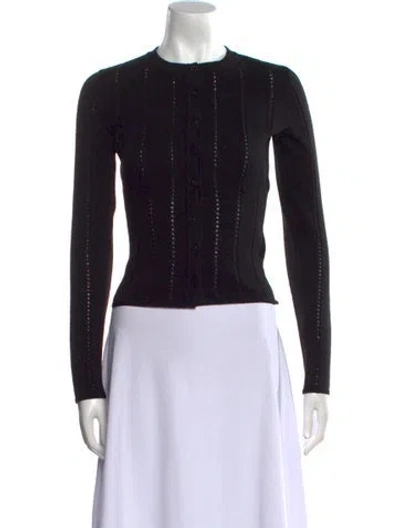 Pre-owned Alaïa Wool Crew Neck Sweater In Black