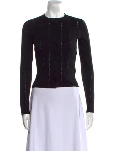 Pre-owned Alaïa Wool Crew Neck Sweater In Black