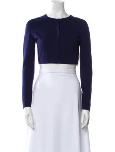 Pre-owned Alaïa Wool Crew Neck Sweater In Blue