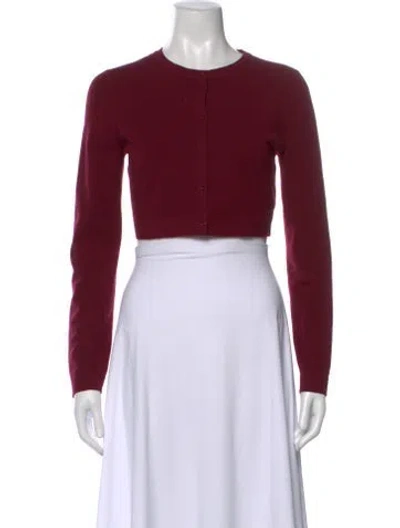 Pre-owned Alaïa Wool Crew Neck Sweater In Burgundy