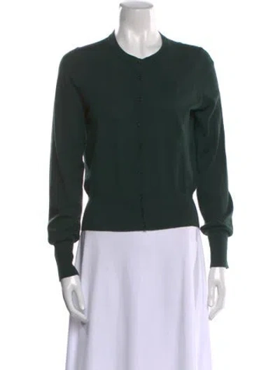 Pre-owned Alaïa Wool Crew Neck Sweater In Green