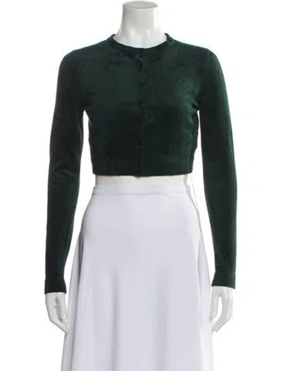 Pre-owned Alaïa Wool Crew Neck Sweater In Green