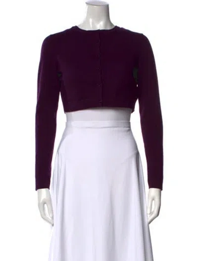 Pre-owned Alaïa Wool Crew Neck Sweater In Purple