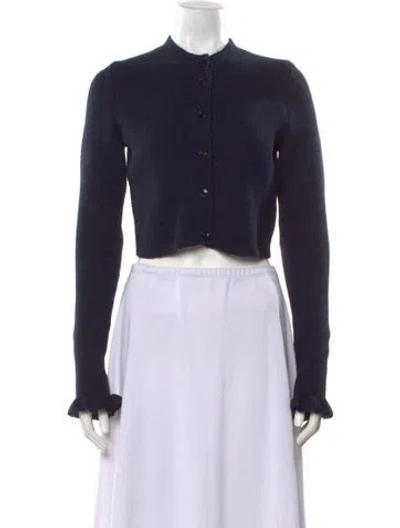 Pre-owned Alaïa Wool Crew Neck Sweater W/ Tags In Blue