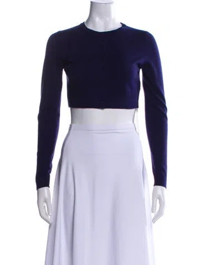 Pre-owned Alaïa Wool Crew Neck Sweater In White
