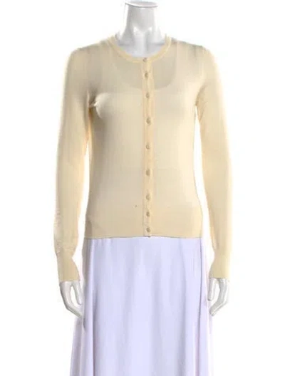 Pre-owned Alaïa Wool Crew Neck Sweater In Yellow