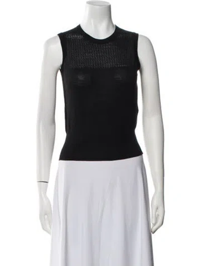 Pre-owned Alaïa Wool Crew Neck Top In Black