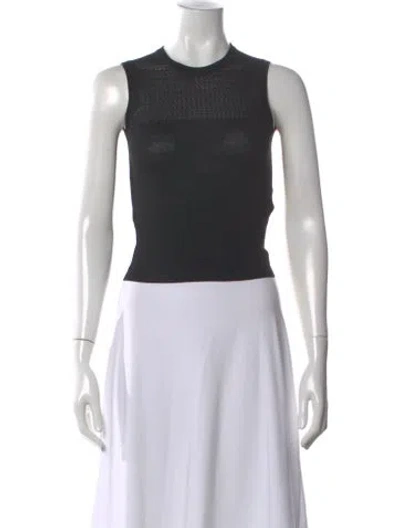 Pre-owned Alaïa Wool Crew Neck Top In Black